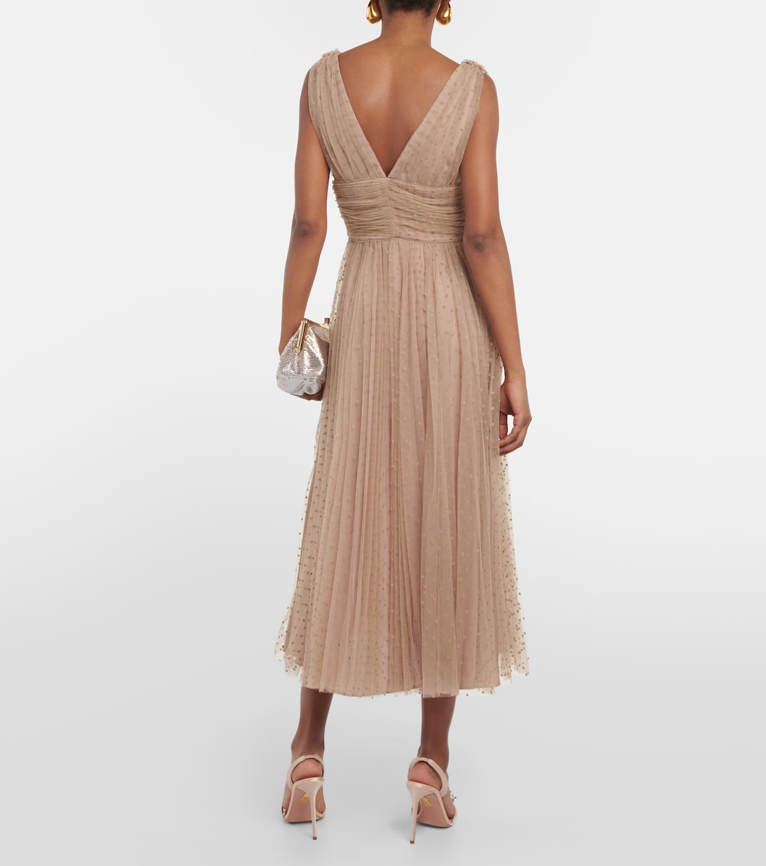 Vestido midi Lola de tul fruncido | Altuzarra