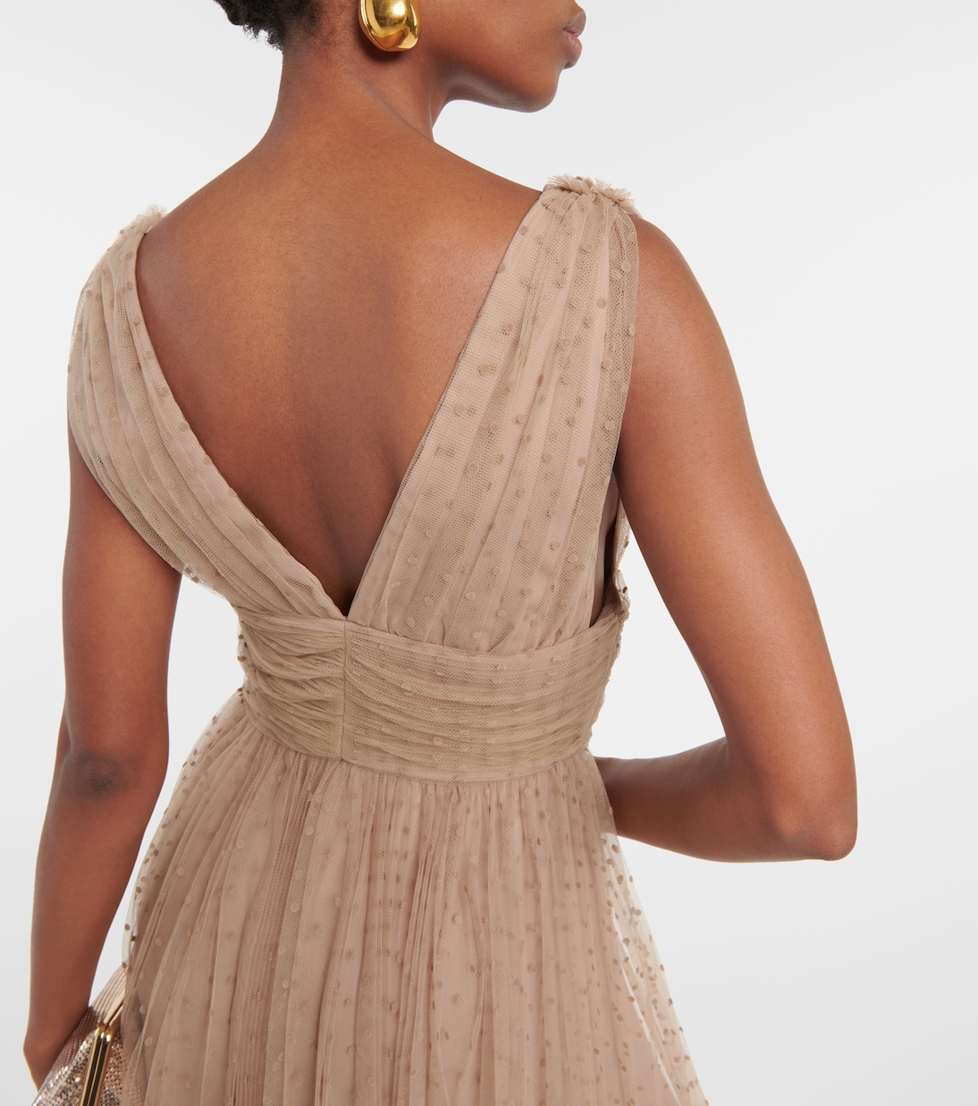 Vestido midi Lola de tul fruncido | Altuzarra