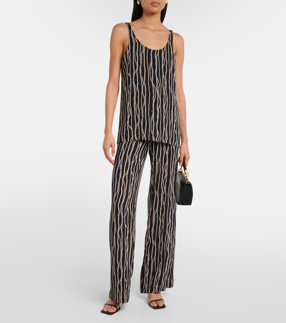 Pantalon imprimé en soie | Chloé