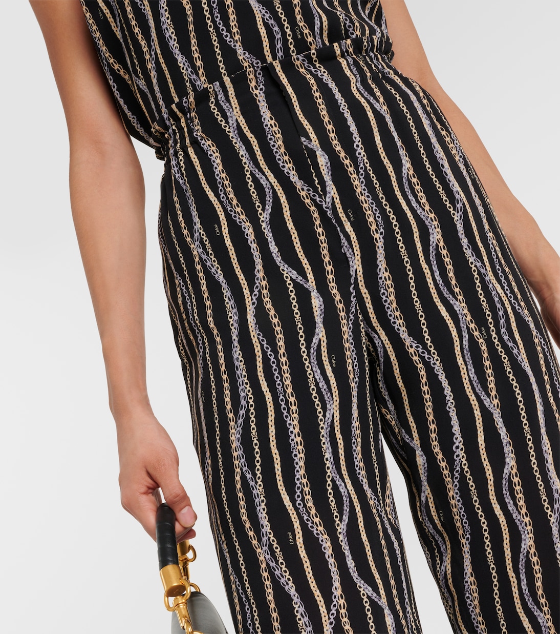 Pantalon imprimé en soie | Chloé