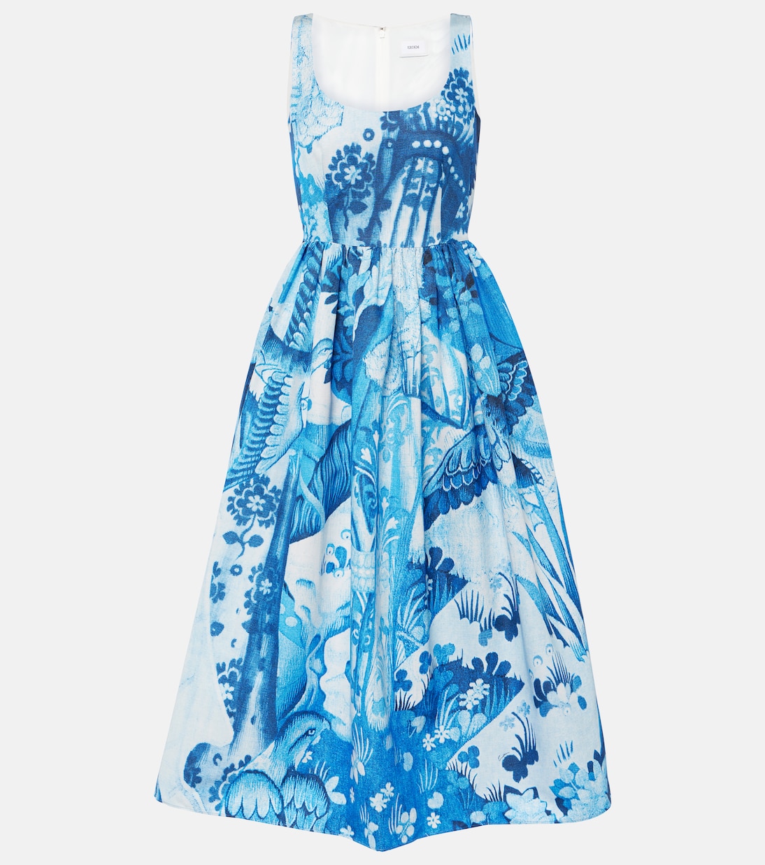 Abito midi in faille di misto cotone con stampa | Erdem