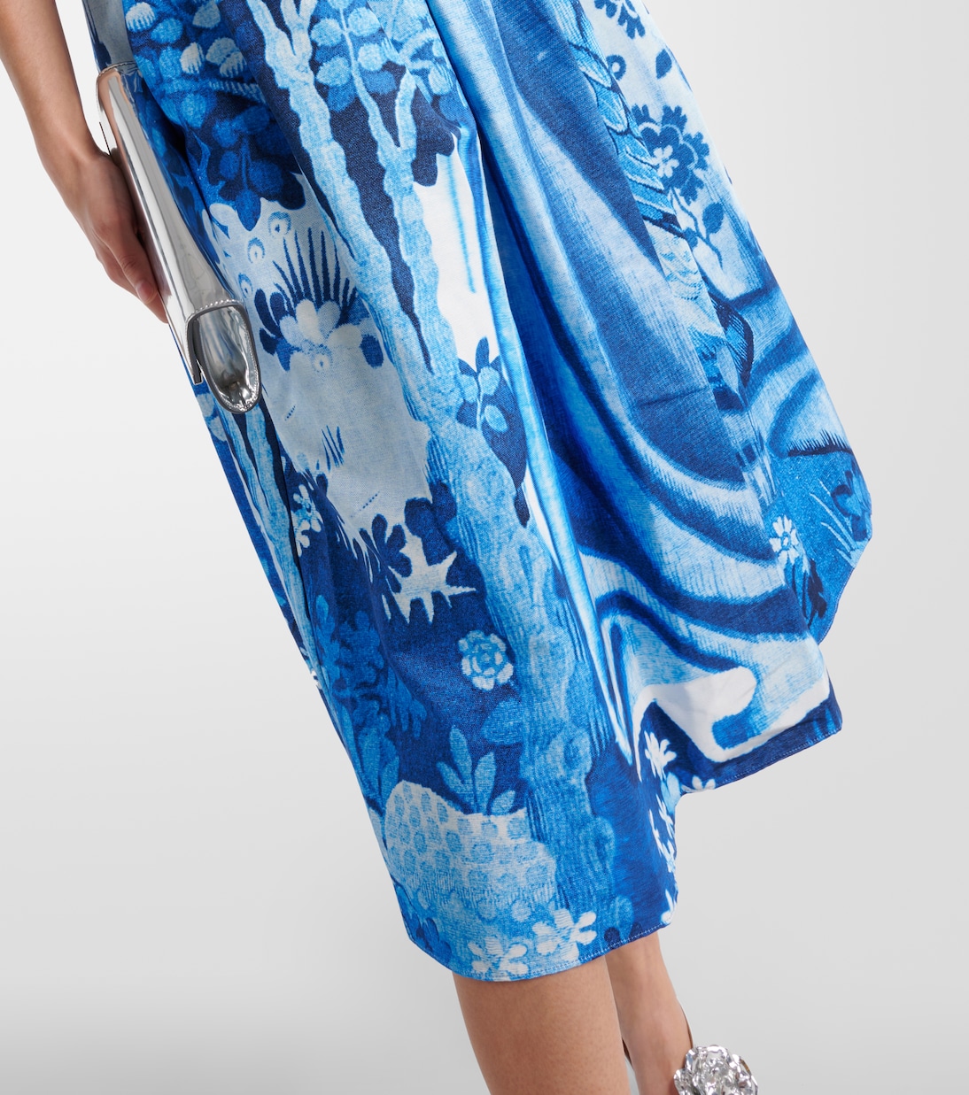 Abito midi in faille di misto cotone con stampa | Erdem