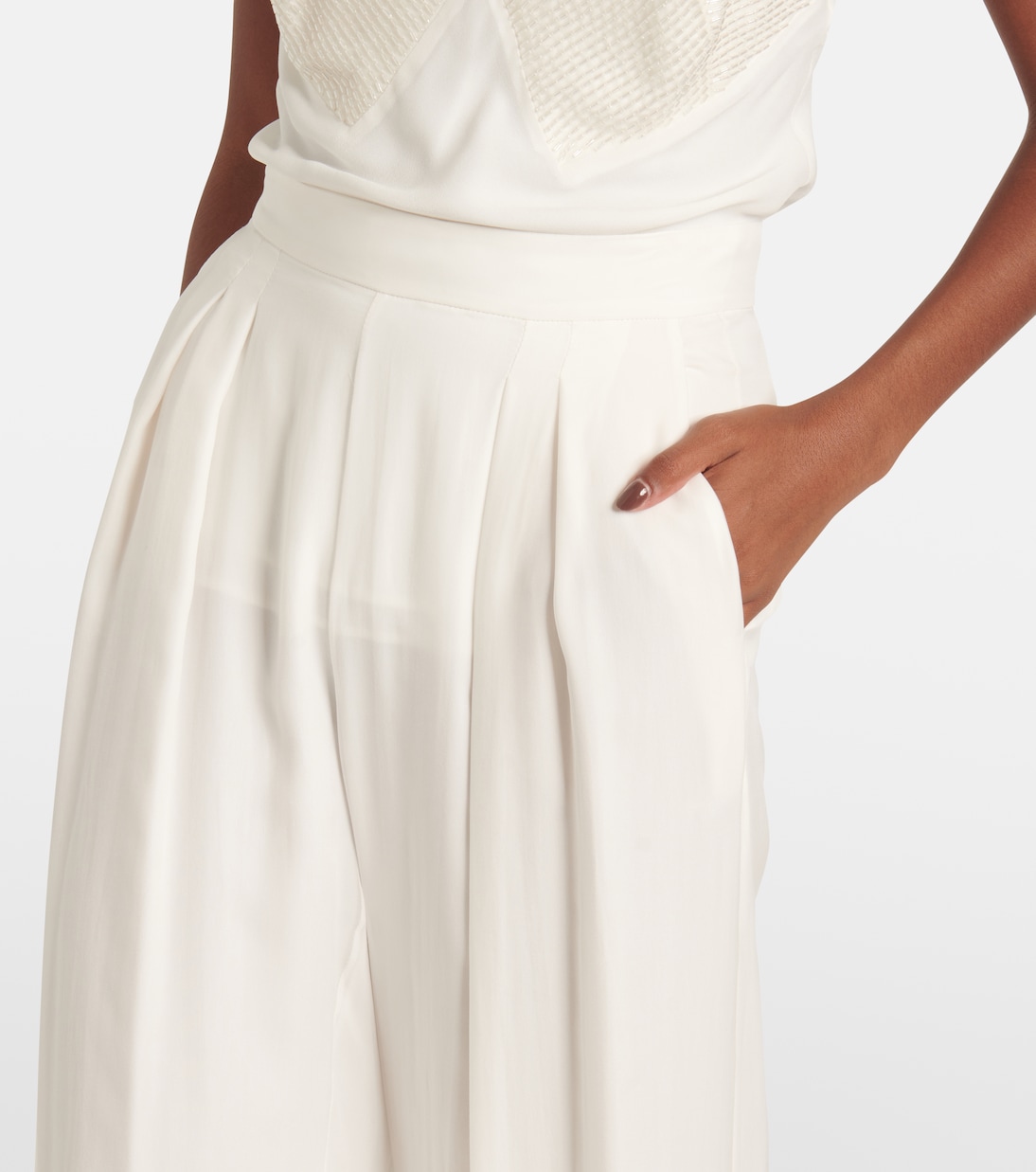 Pantalon de mariée ample Lampo en soie | Max Mara