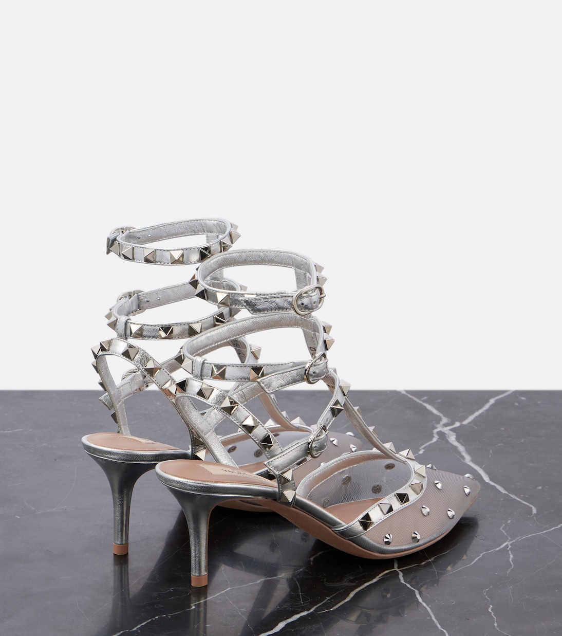 Pumps Rockstud 65 mit Metallic-Leder | Valentino Garavani