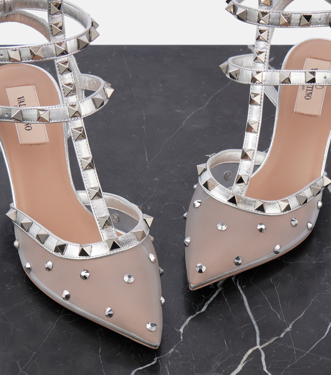 Pumps Rockstud 65 mit Metallic-Leder | Valentino Garavani