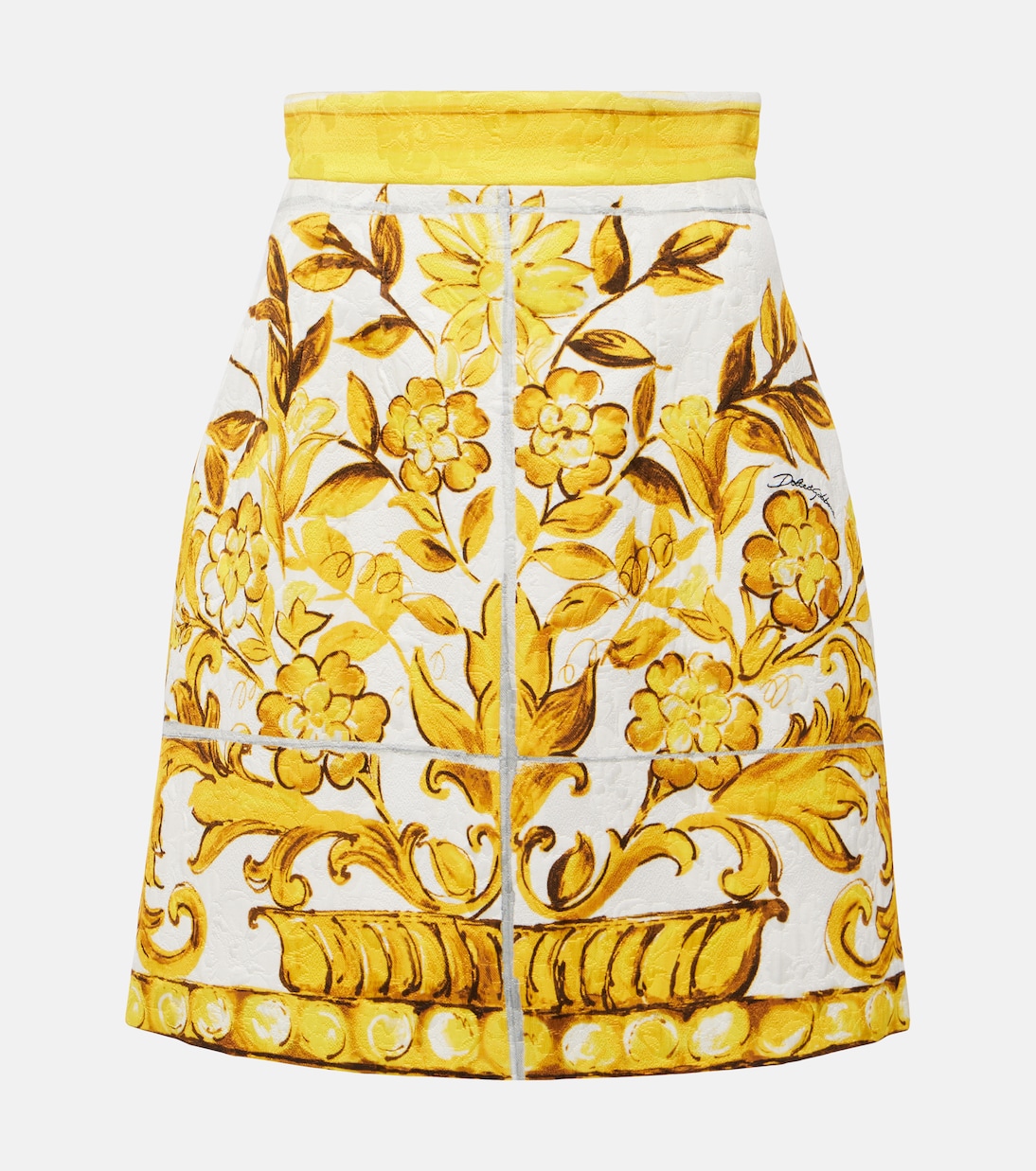 Mini-jupe Majolica en coton mélangé | Dolce&Gabbana