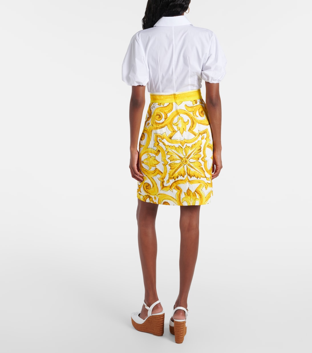 Mini-jupe Majolica en coton mélangé | Dolce&Gabbana