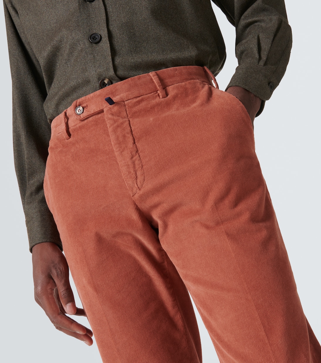 Cotton corduroy straight pants | Incotex