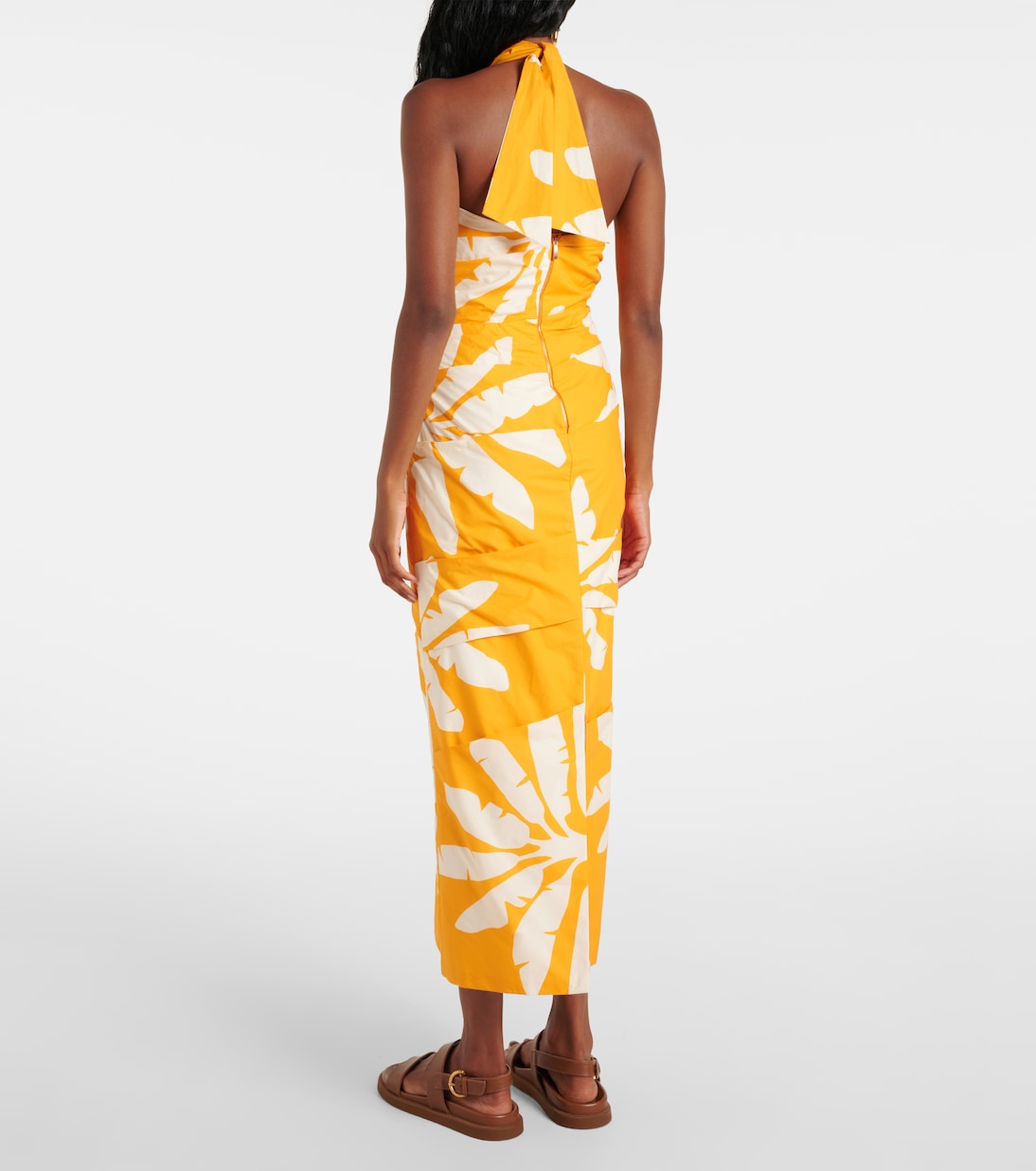Vestido midi estampado con aberturas | Johanna Ortiz