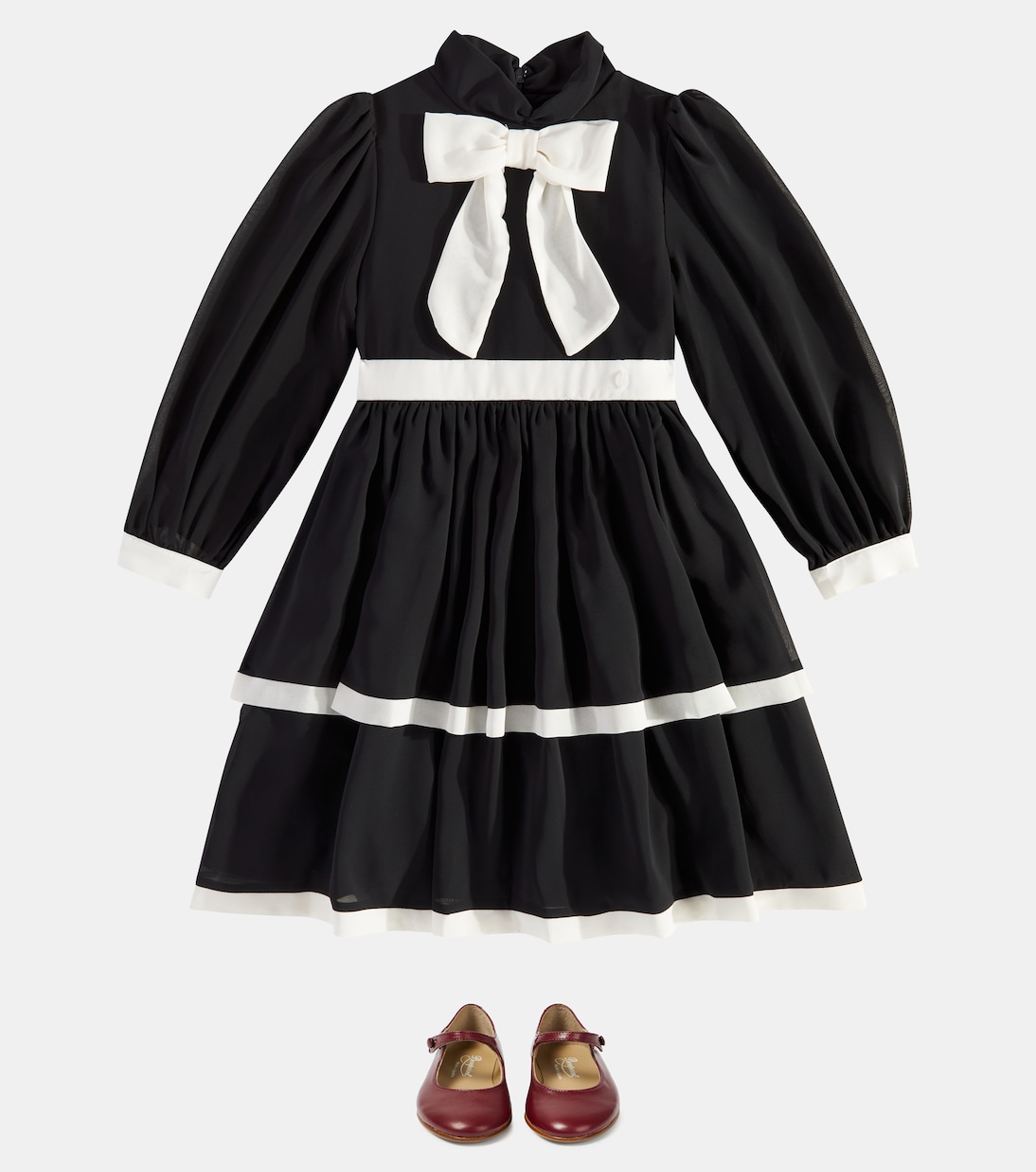 Abito in tulle a balze con fiocco | Patachou