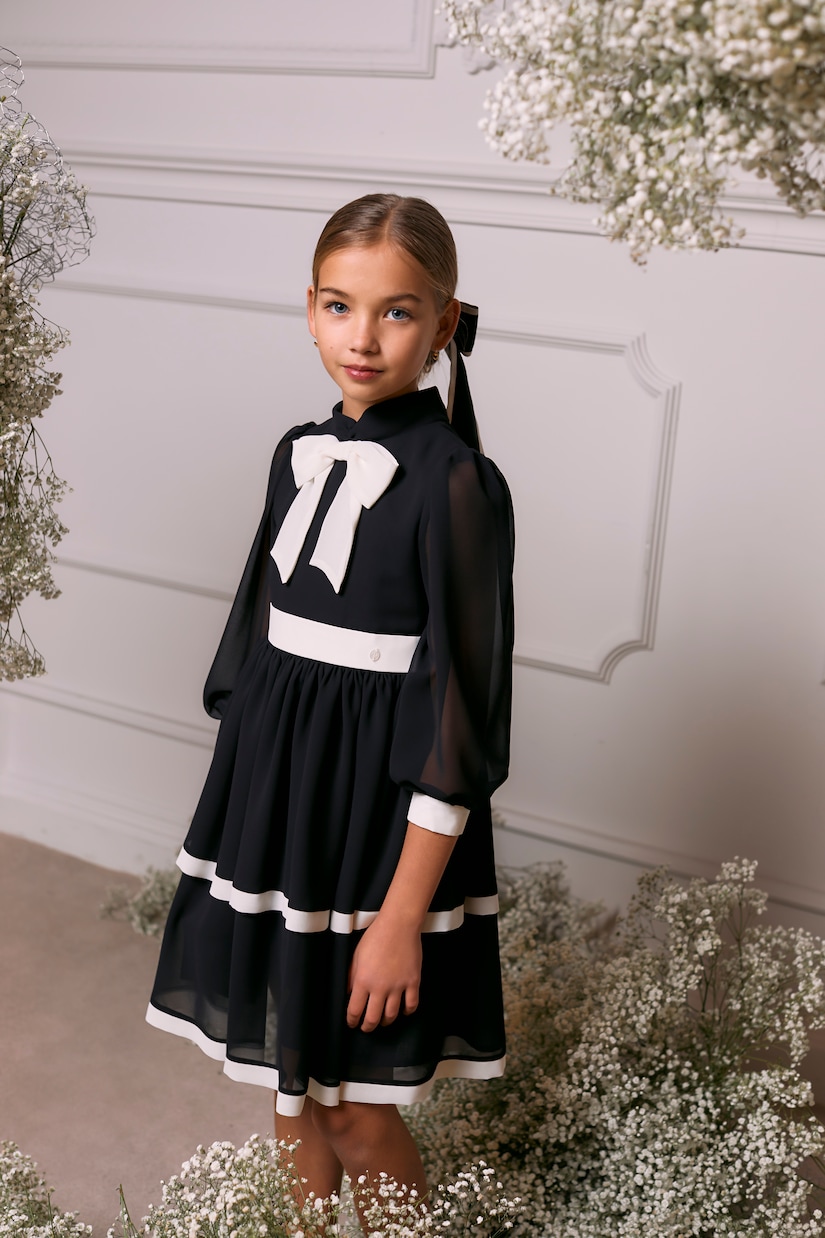 Abito in tulle a balze con fiocco | Patachou