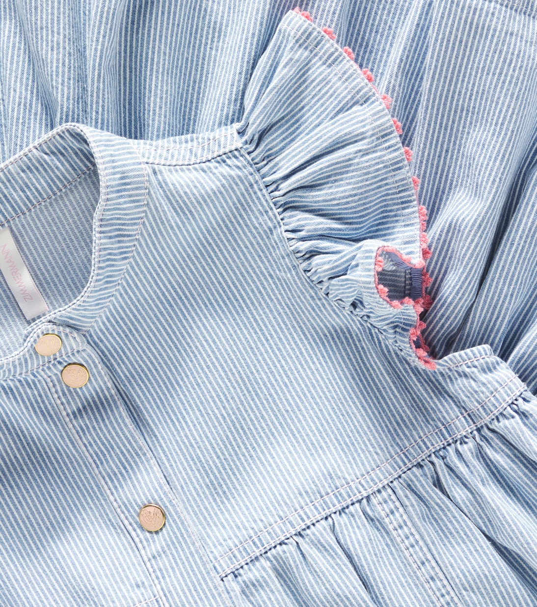 Robe Wylie rayée en jean | Zimmermann Kids