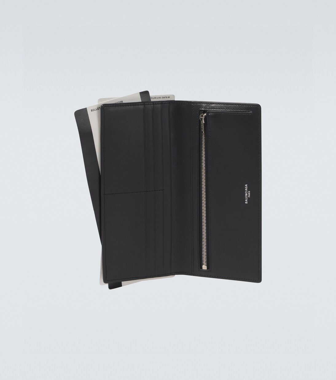 Porte monnaie Passport 2 Tickets en cuir en noir Balenciaga Mytheresa