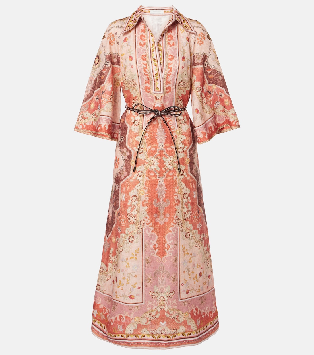 Abito midi Wylie in lino con stampa | Zimmermann