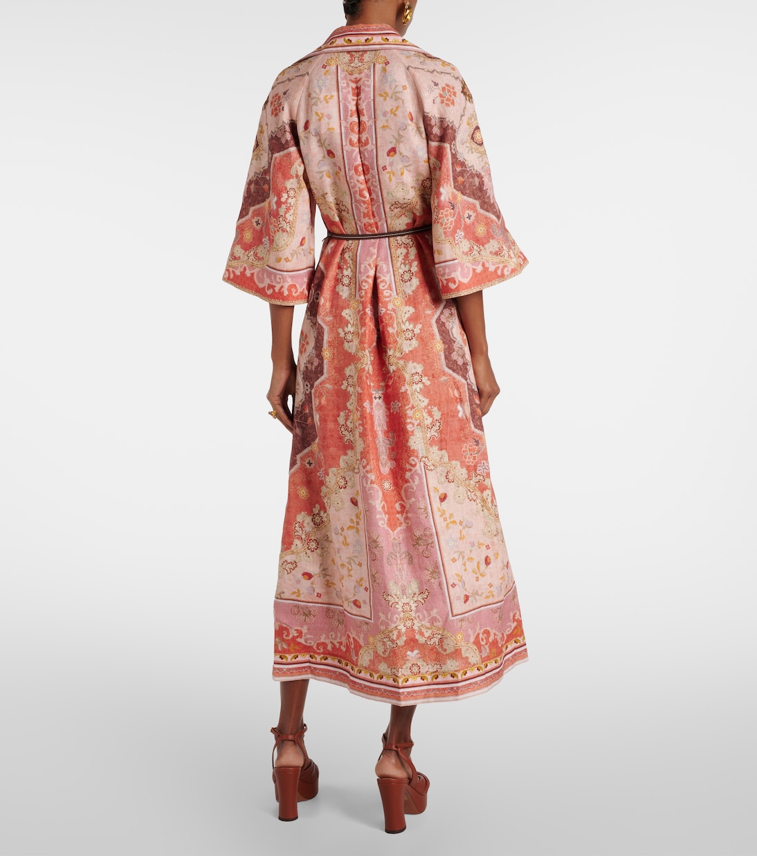 Abito midi Wylie in lino con stampa | Zimmermann