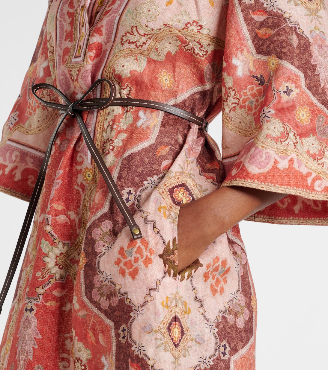 Abito midi Wylie in lino con stampa | Zimmermann
