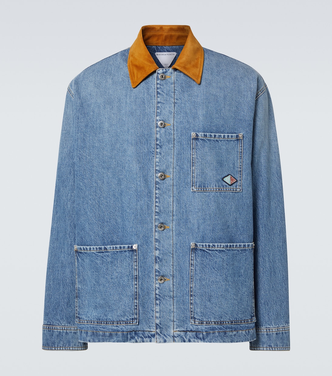 Giacca imbottita di jeans con suede | Bottega Veneta