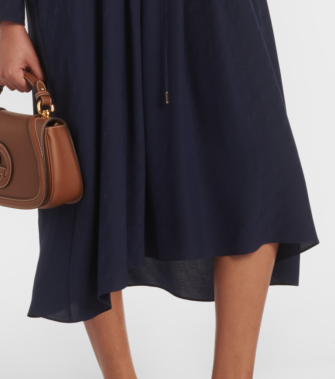 Abito midi Horsebit in seta | Gucci