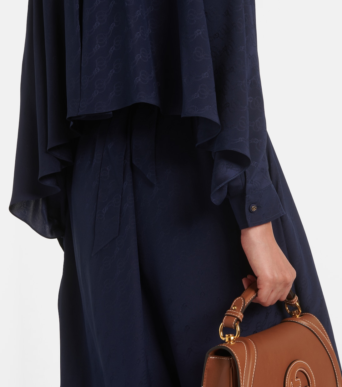 Abito midi Horsebit in seta | Gucci