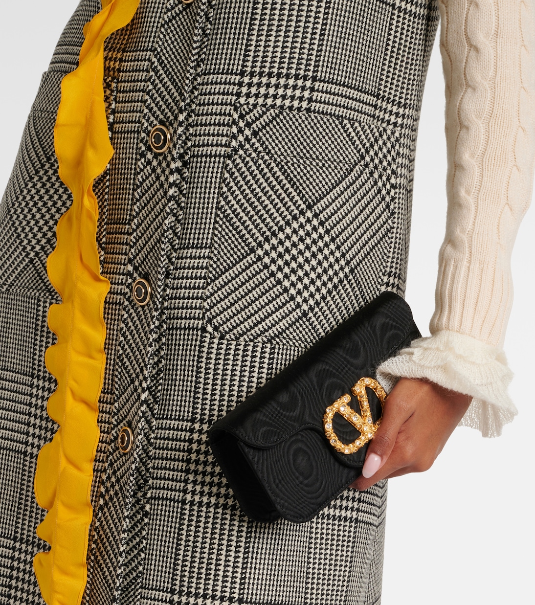 VLogo Signature embellished moiré clutch | Valentino Garavani