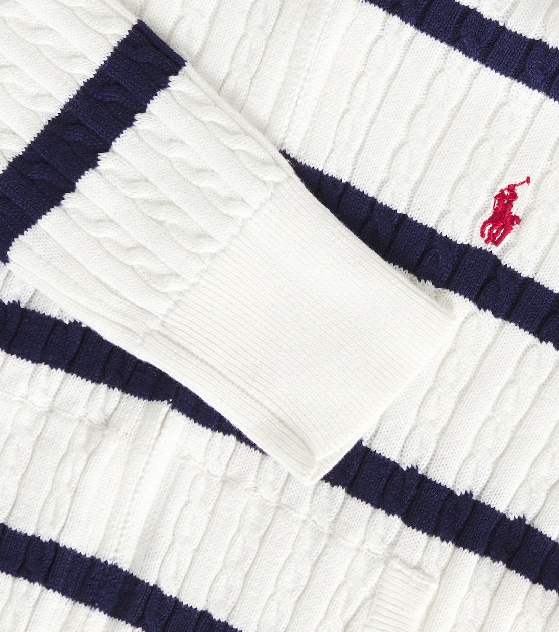 Felpa in cotone a righe con zip | Polo Ralph Lauren Kids