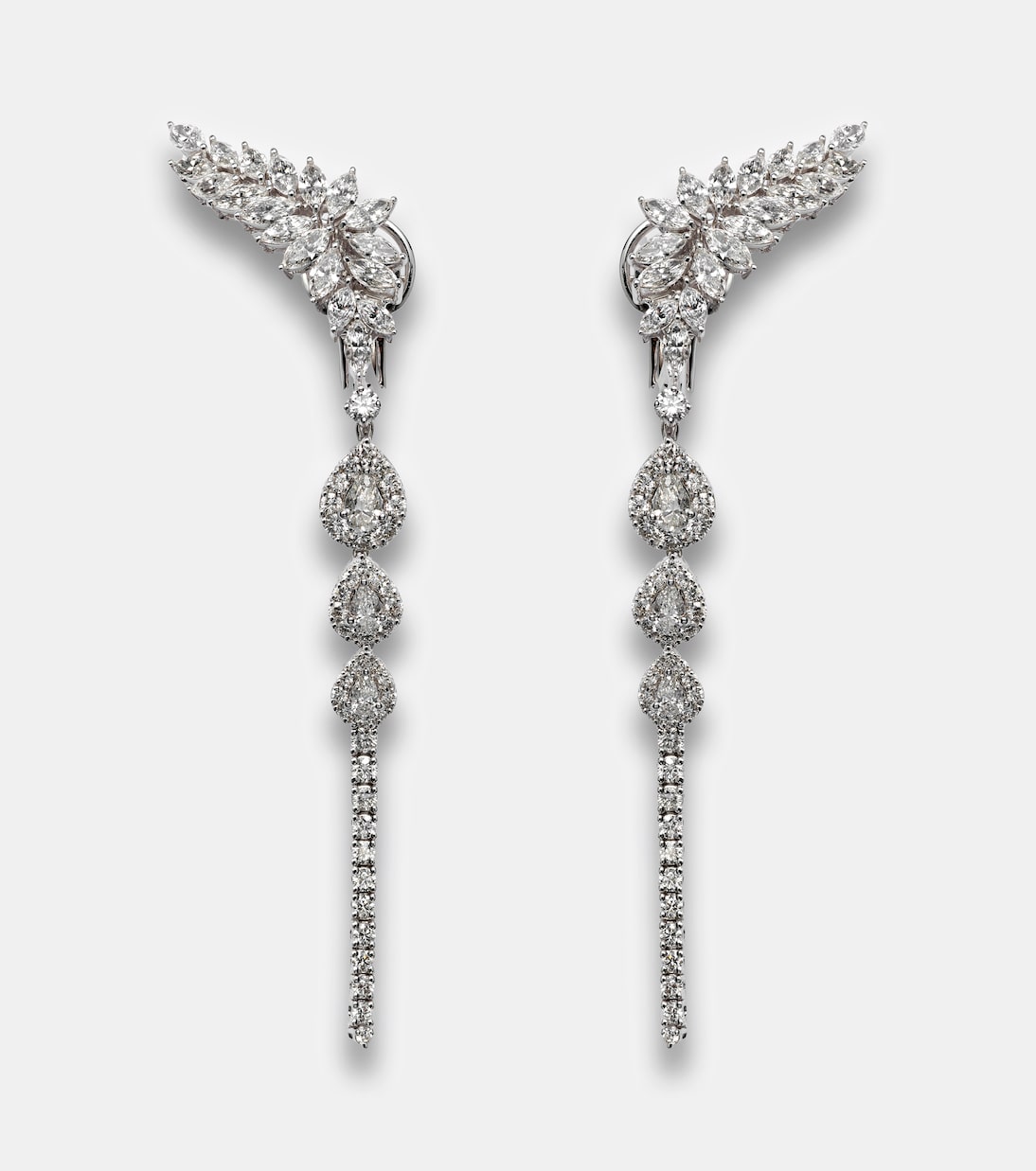 Orecchini a clip Y-Couture in oro bianco 18kt con diamanti  | Yeprem