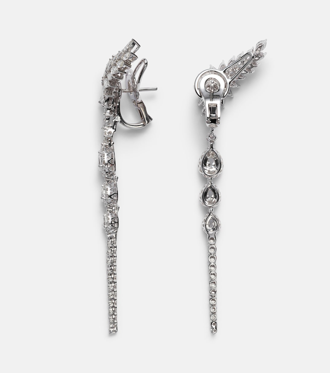 Orecchini a clip Y-Couture in oro bianco 18kt con diamanti  | Yeprem