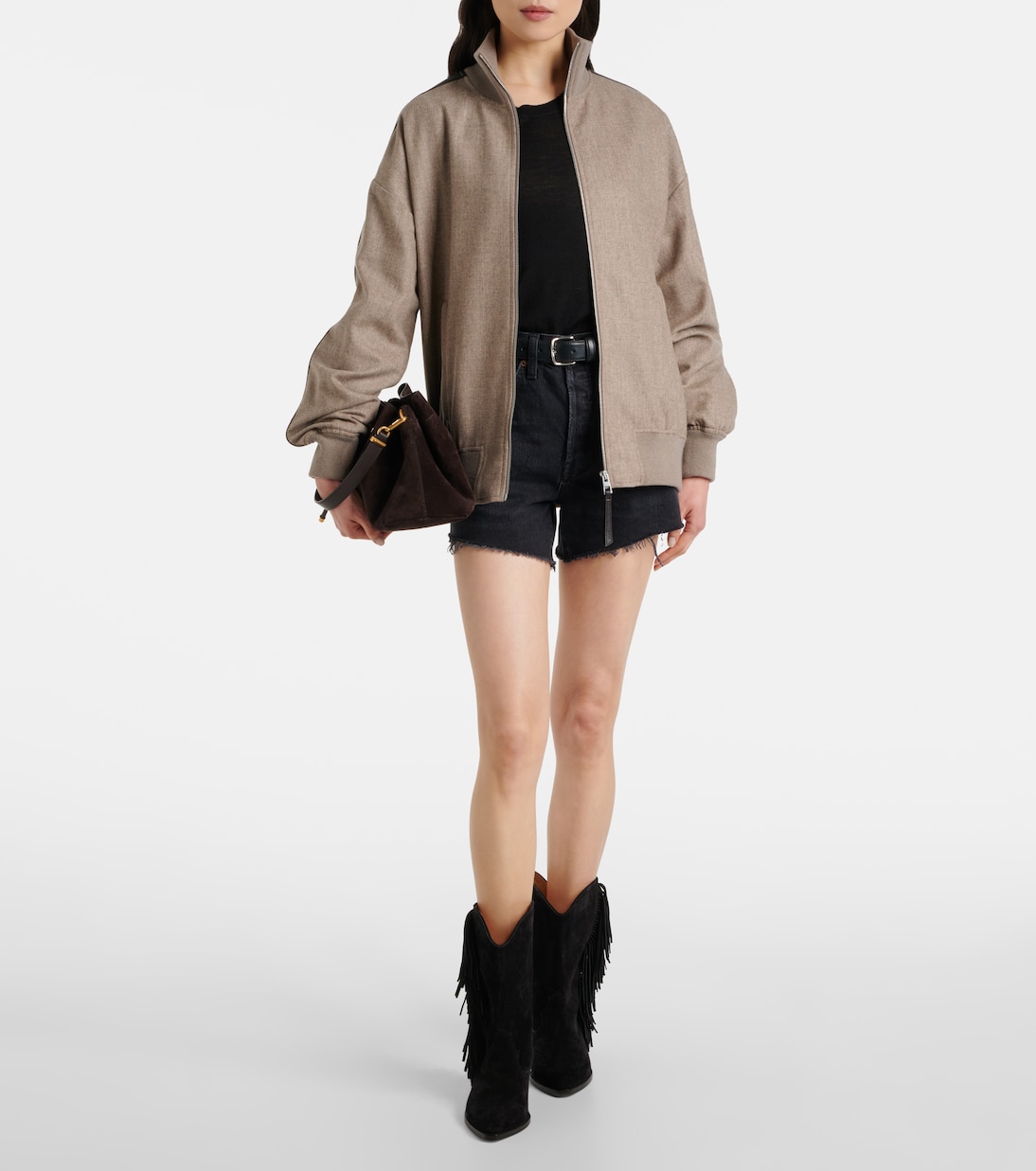 Parker Long high-rise denim shorts | Agolde