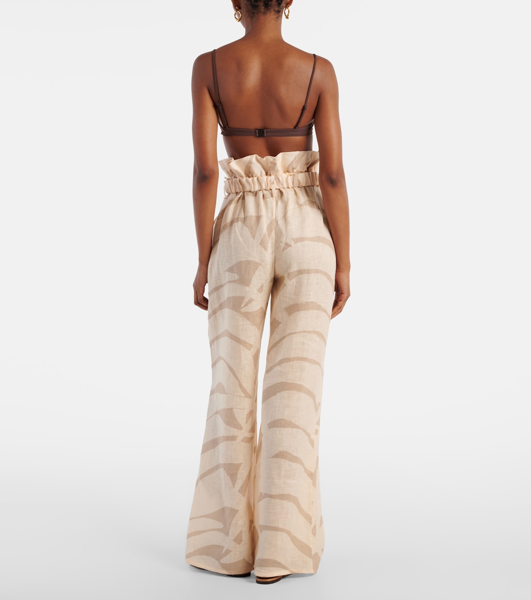 Pantalones anchos de lino de tiro alto | Johanna Ortiz