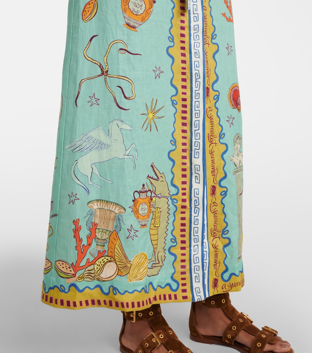 Hemdblusenkleid Surrealist Summer aus Leinen | Alémais