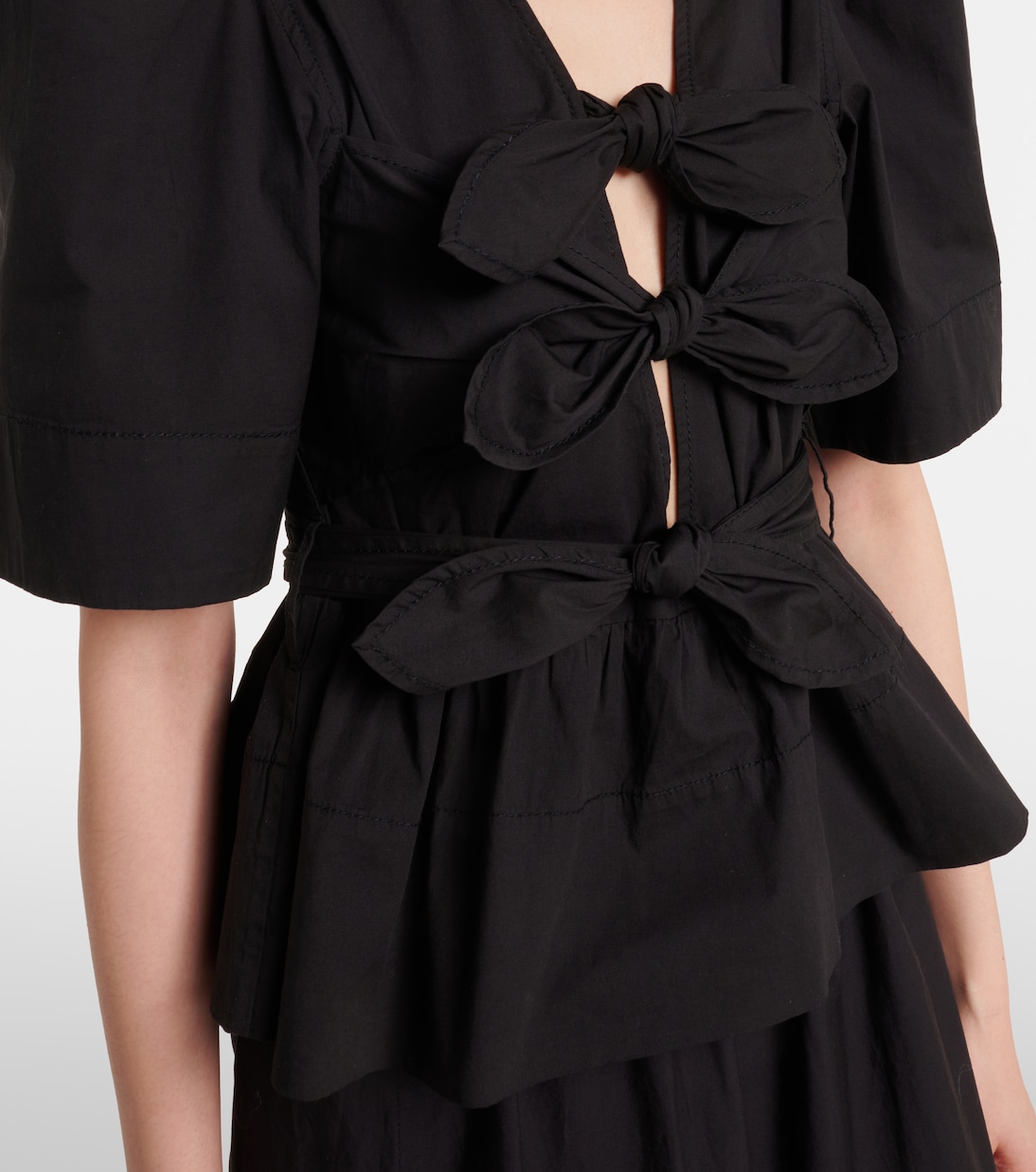 Top in misto cotone con fiocco | Ganni