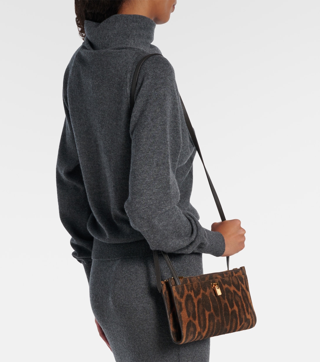 Padlock leopard-print suede crossbody bag | Tom Ford