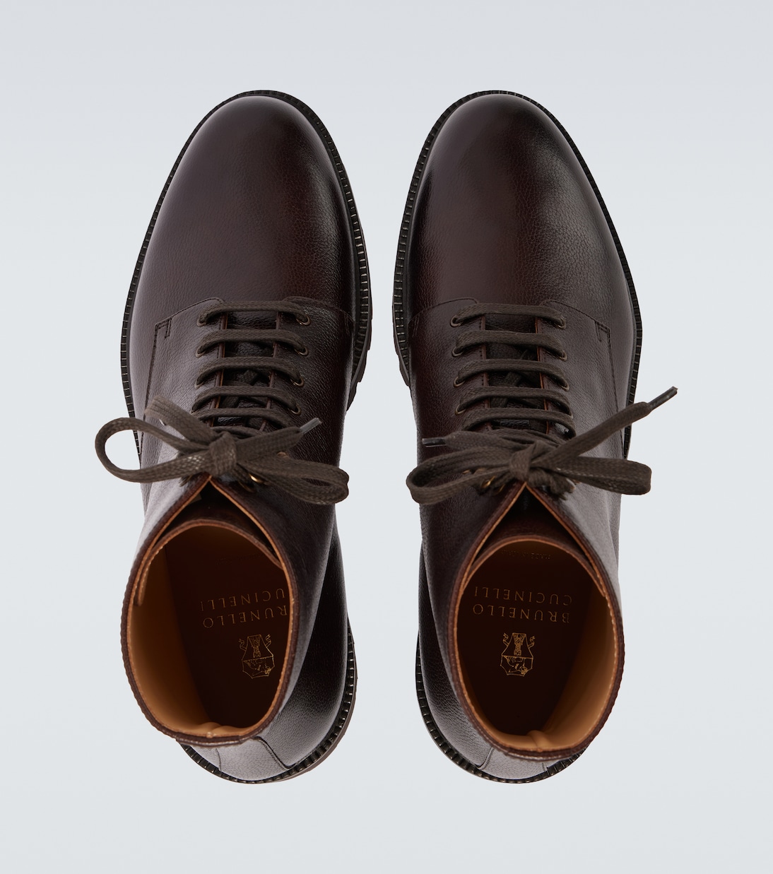 Leather lace-up boots | Brunello Cucinelli