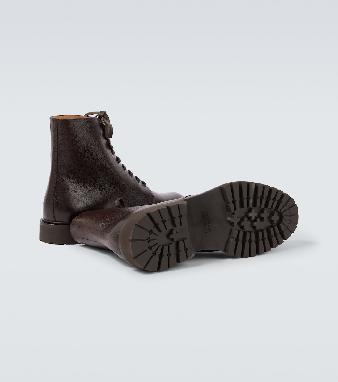 Leather lace-up boots | Brunello Cucinelli