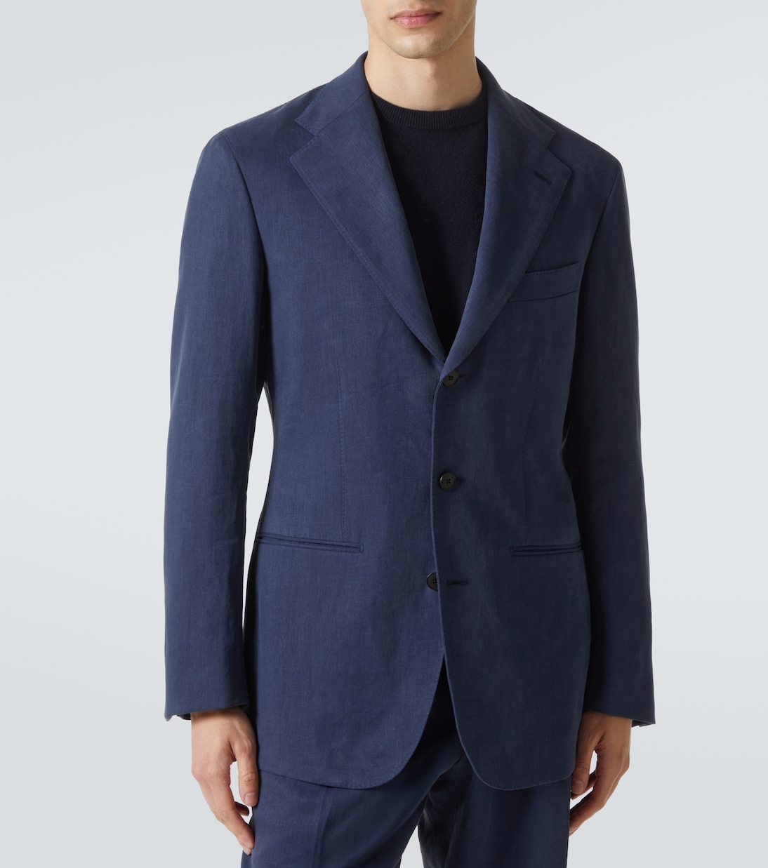 Linen single-breasted blazer | Saman Amel