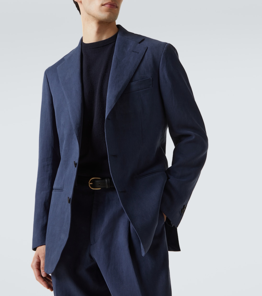 Linen single-breasted blazer | Saman Amel