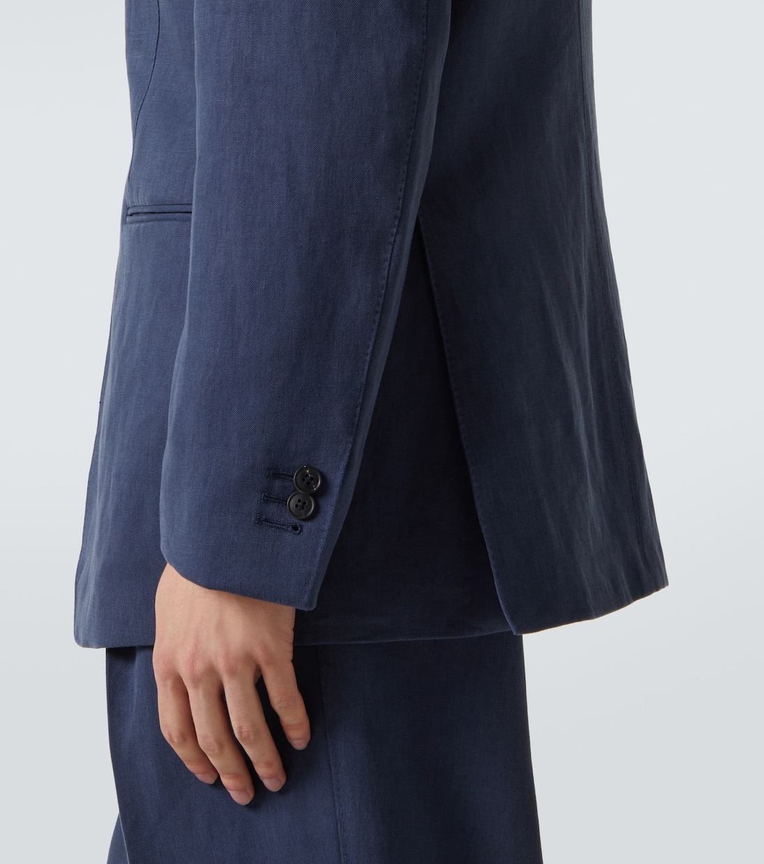 Linen single-breasted blazer | Saman Amel