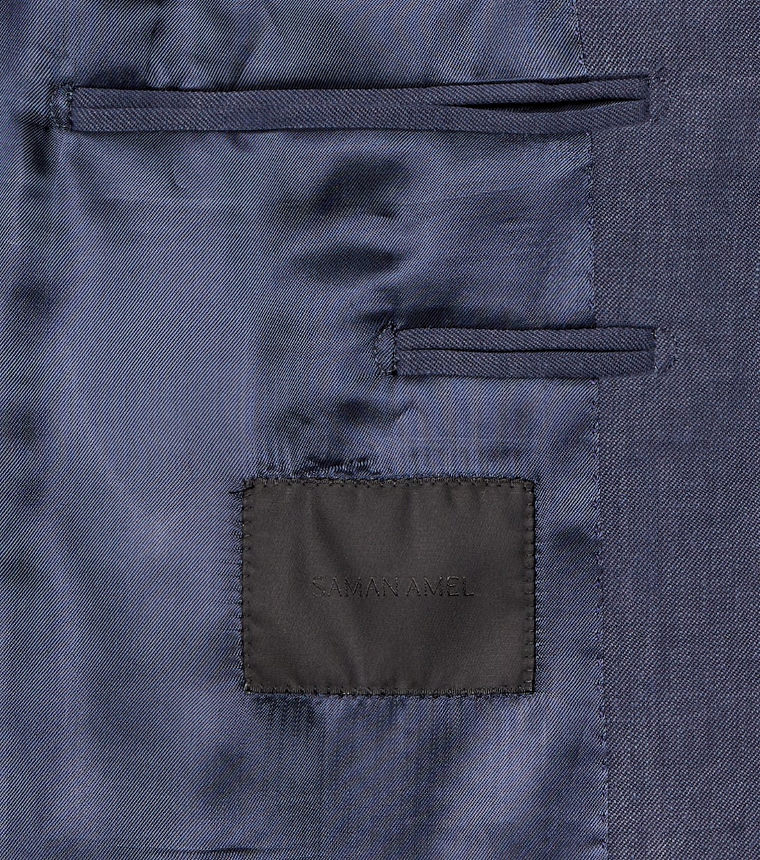 Linen single-breasted blazer | Saman Amel