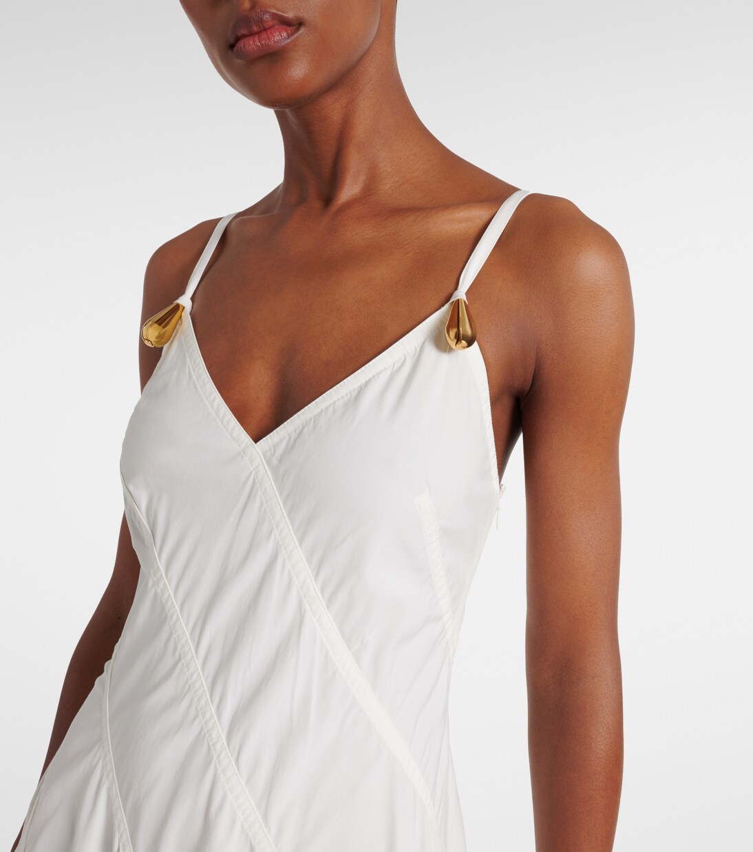Paneled cotton-blend midi dress | Bottega Veneta