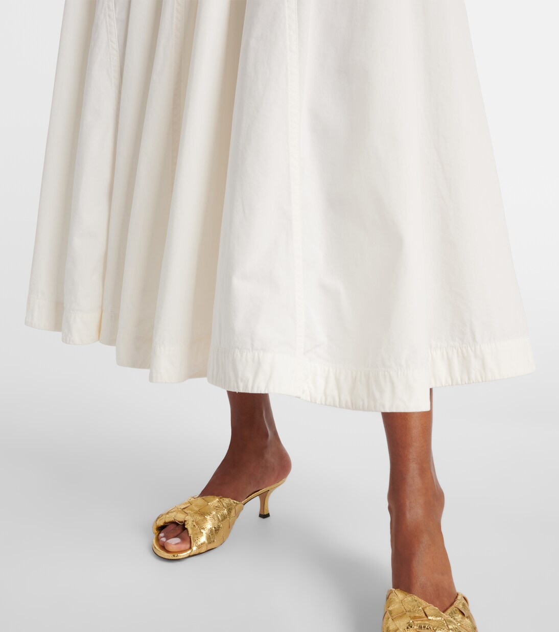Paneled cotton-blend midi dress | Bottega Veneta
