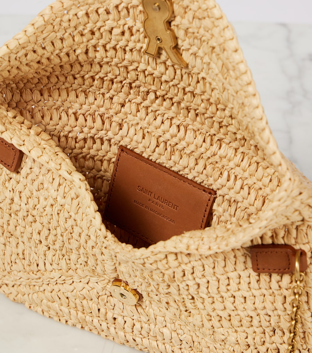 Tasche Cassandre Mini aus Raffiabast | Saint Laurent