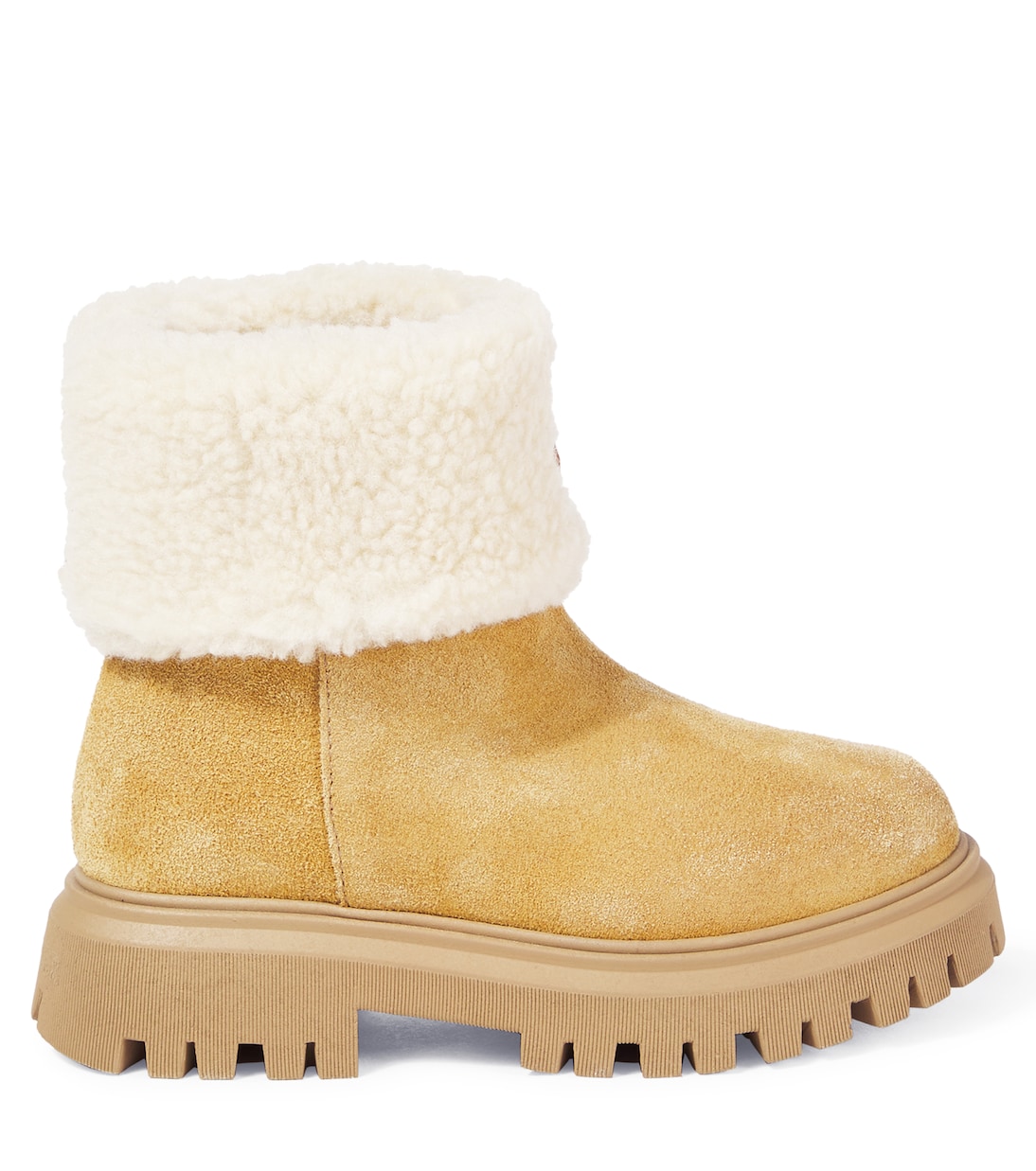 Faux shearling and suede boots | Moncler Enfant