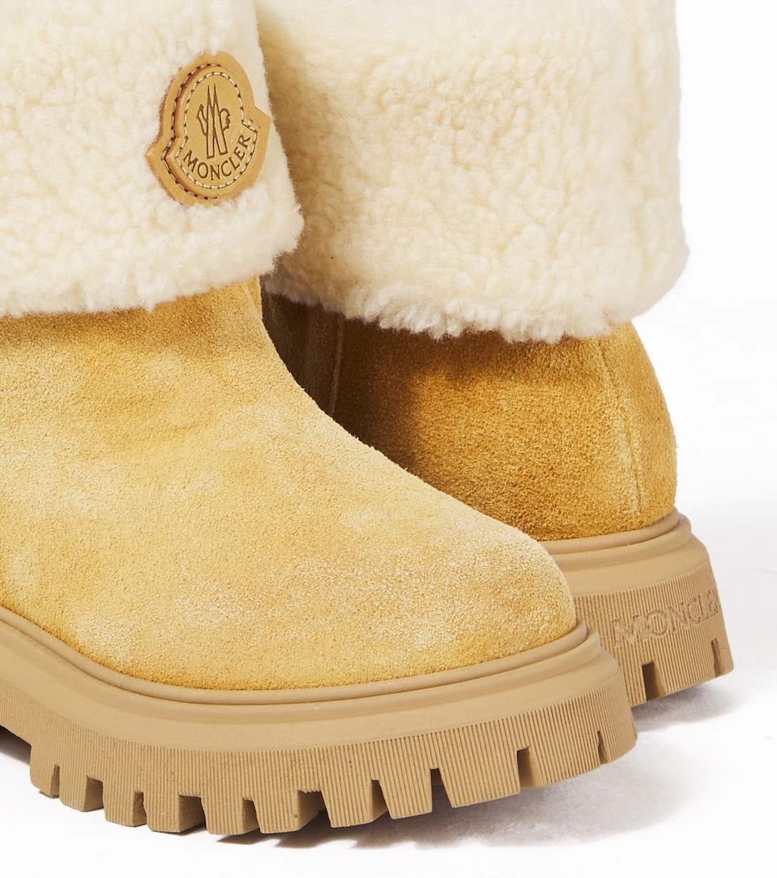 Faux shearling and suede boots | Moncler Enfant