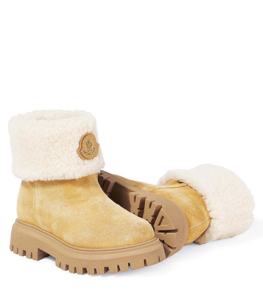 Faux shearling and suede boots | Moncler Enfant