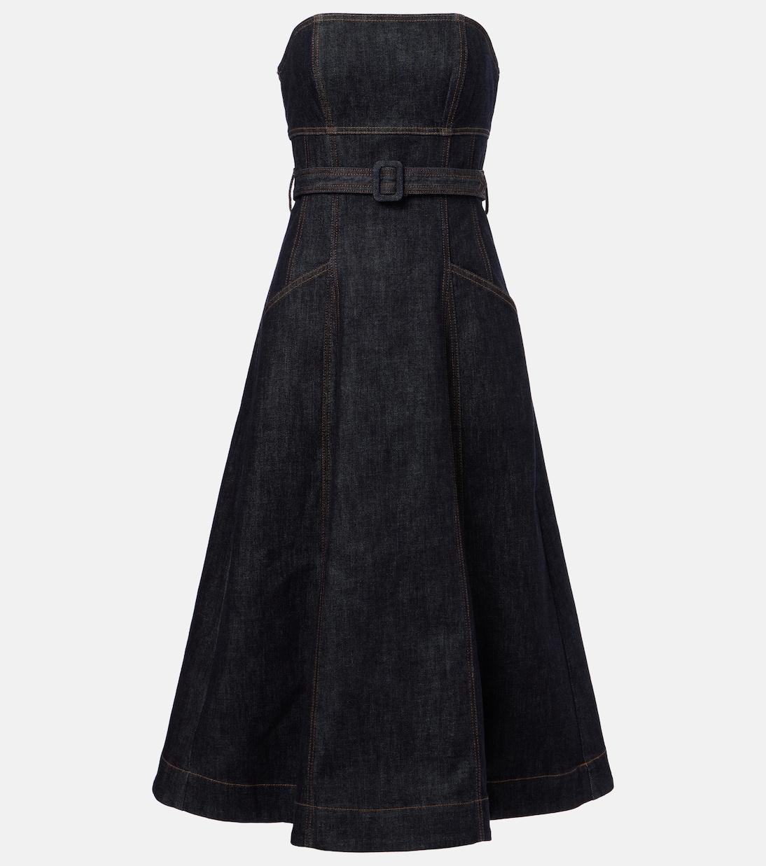 Midikleid aus Denim | Self-Portrait