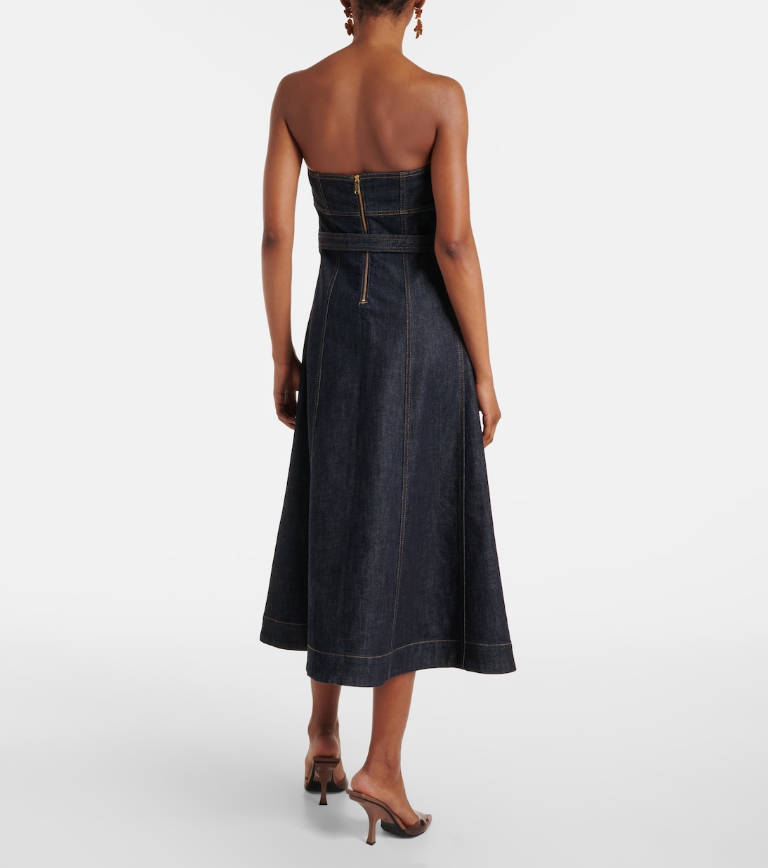 Midikleid aus Denim | Self-Portrait