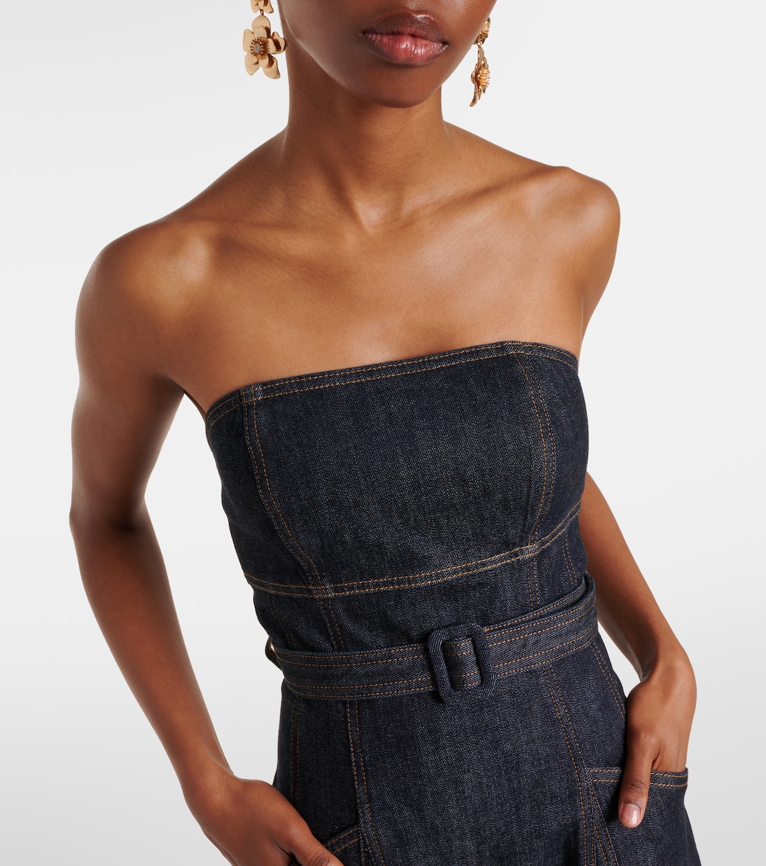 Midikleid aus Denim | Self-Portrait