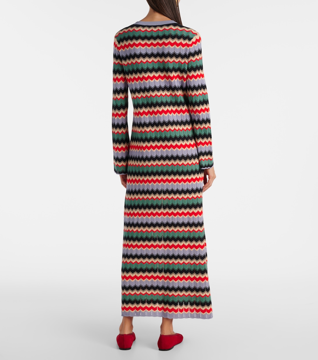 Miller chevron cotton midi dress | Rixo