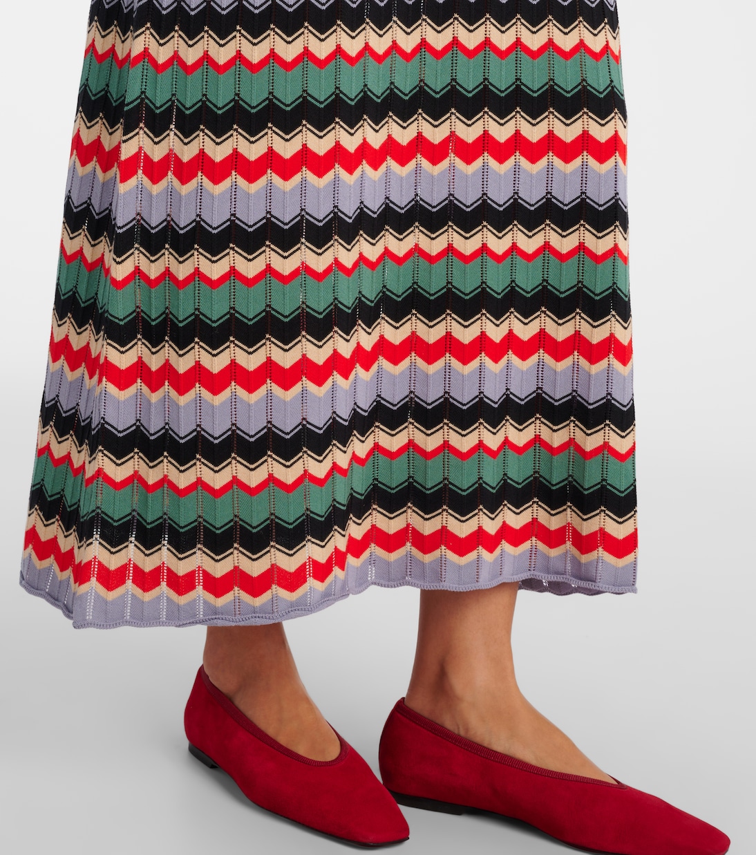 Miller chevron cotton midi dress | Rixo
