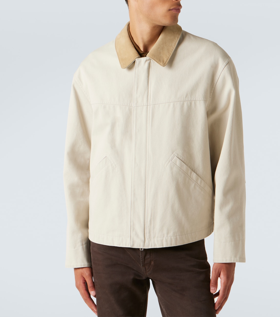 Suede-trimmed cotton canvas jacket | Tom Ford